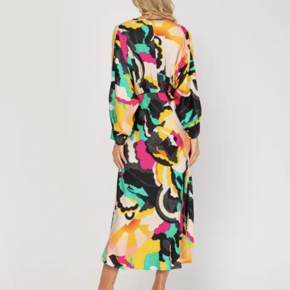 Multicolor Printed Maxi Dress - Picture 2 of 4